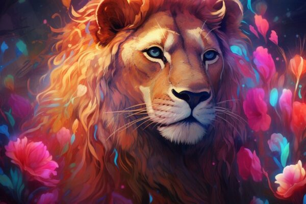 colorful male lion studio 23 2150813195